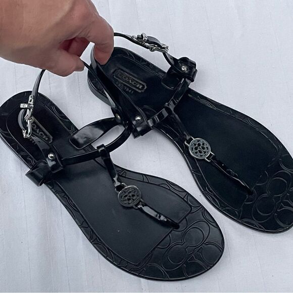 Coach Pansy black jelly sandals size 9-9.5 - Picture 10 of 10